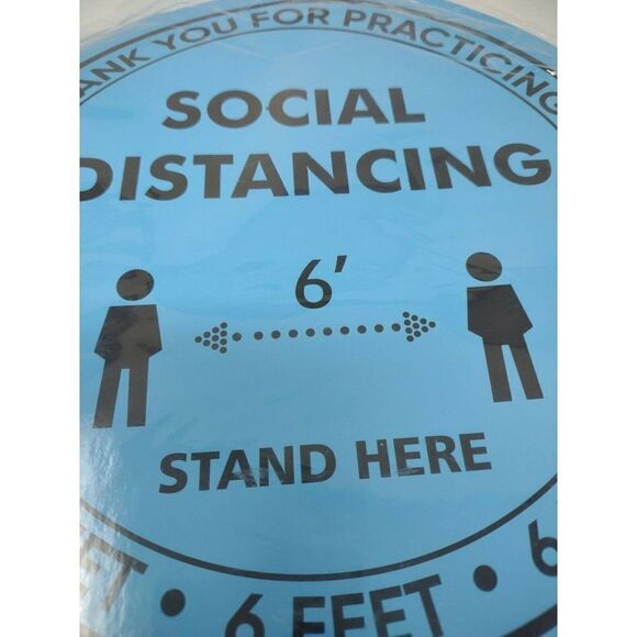Social Distancing floor decal pack of 20 blue 10" with human figures diagram - Picture 2 of 5